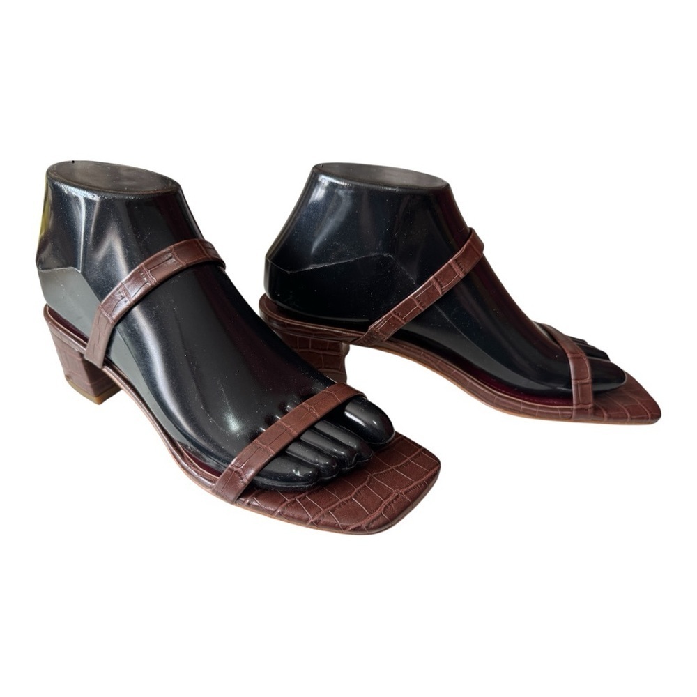 NWOT Marc Fisher Caylon Sandal - Marsala Croco Embossed - Women’s 7 - Picture 4 of 11